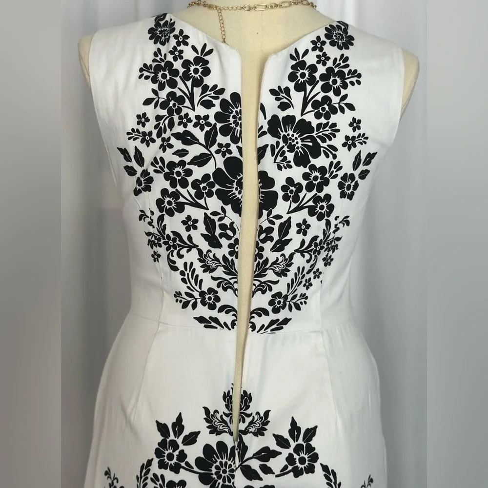 London Times V-Neck Sleeveless Floral Print Dress (1008)